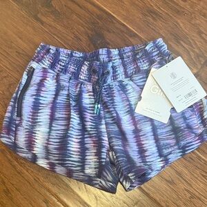 Athleta Purple & White Tie-Dye Kids Athletic Shorts